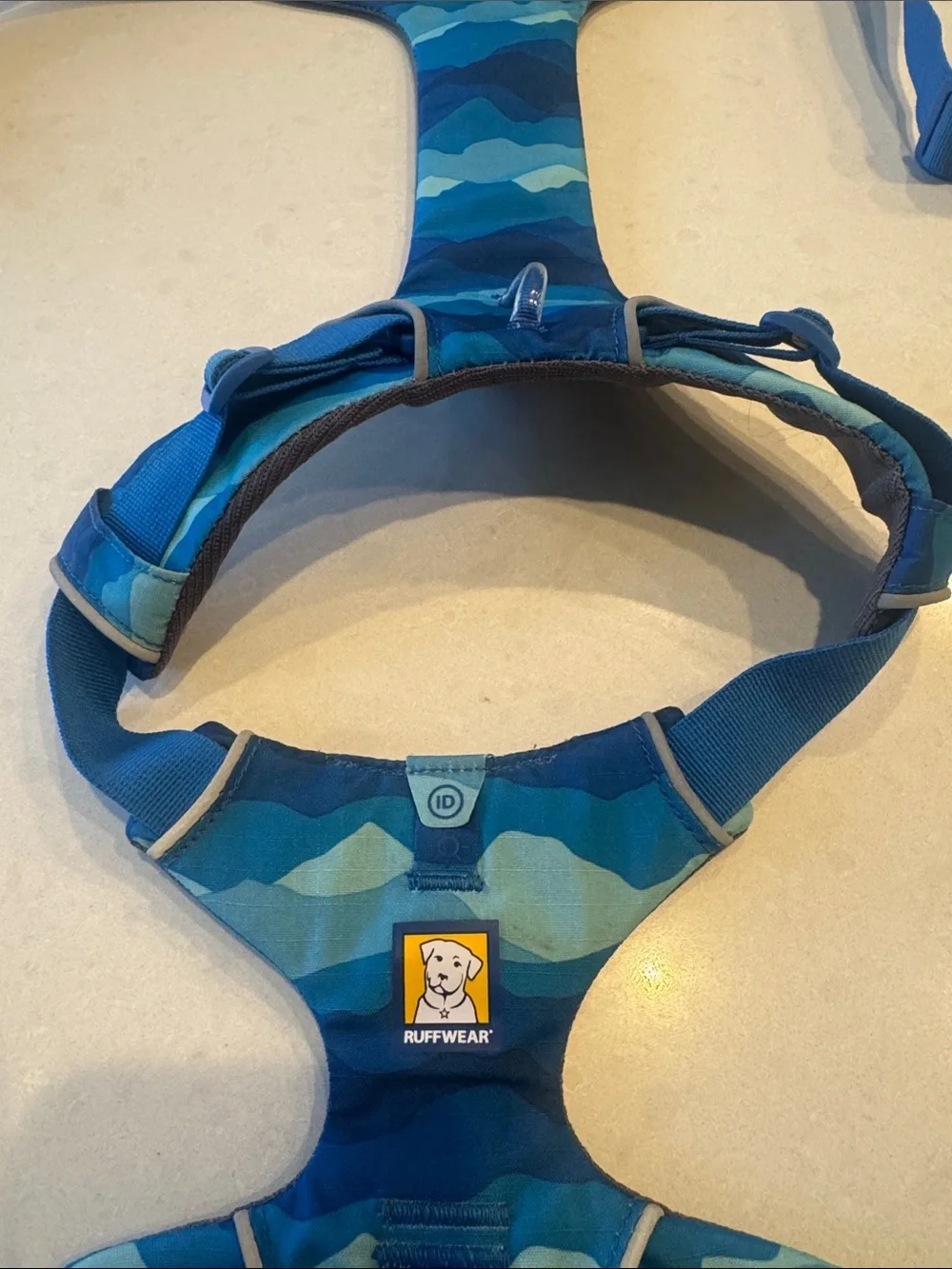 RuffWear front range coastal mountain camo Wave-Pattern Padded Dog Harness